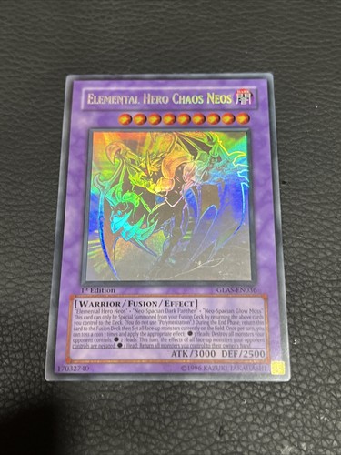 Elemental Hero Chaos Neos GLAS-EN036 Ghost Rare 1st Edition Yugioh NM-VLP