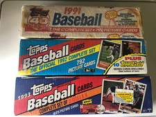 Lot of 3 Factory Sealed Topps MLB Baseball Sets 1991, 1992 & 1993 - Jeter RC
