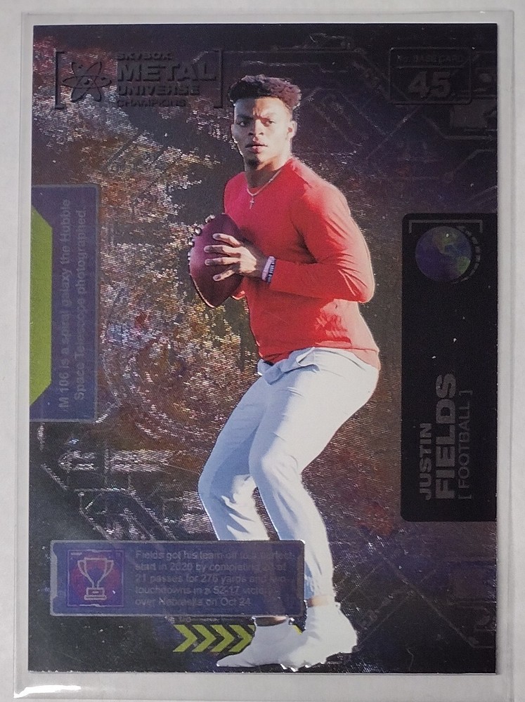 2021 Metal Universe #45 Justin Fields Rookie Card  Chicago Bears