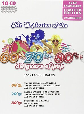 HIT EXPLOSION OF THE 60's 70's 80's ( 160 Tracks 10 CD Imited Box Set ) NEU