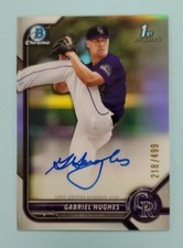 2022 Bowman Chrome Gabriel Hughes Auto Refractor 1st Bowman #CDA-GH Card /499