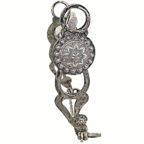 Unmarked Vintage Horseshoe Cheek Sterling Silver Mounted Monel Half Breed Bit - Picture 4 of 9