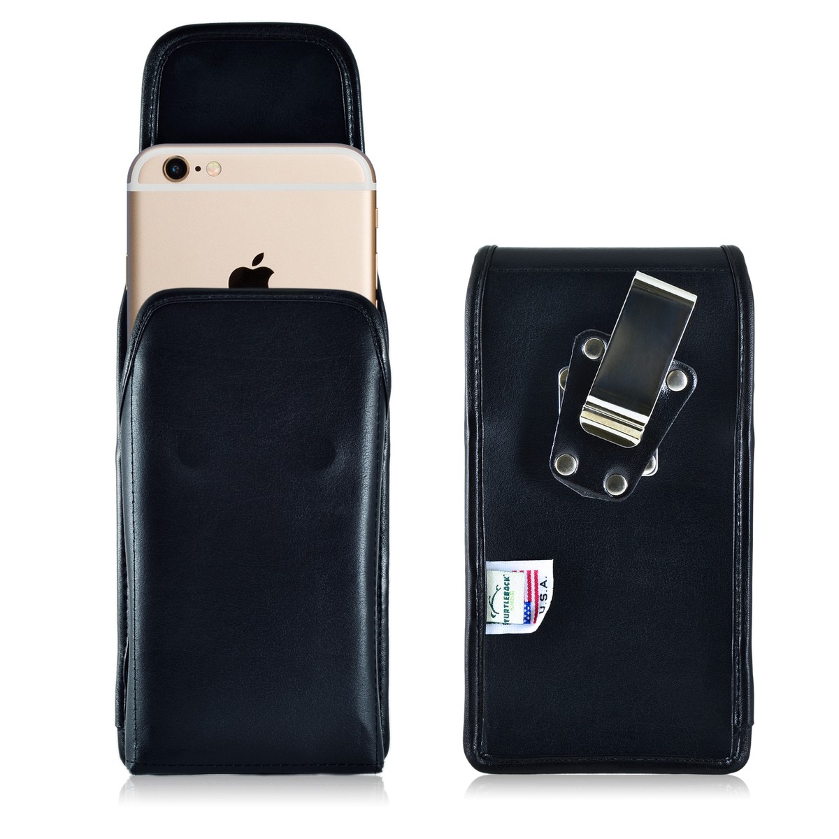 Turtleback Apple iPhone 6S Leather Vertical Phone Holster Pouch Case, Metal  Clip
