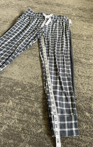 2X Roudelain Womens L Pajama Pants Gray Plaid Soft Jogger Drawstring NWT O9 - Picture 5 of 10
