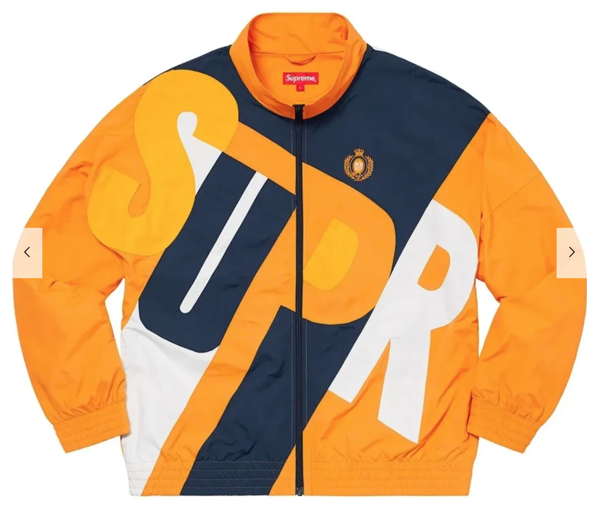 Veste de piste Supreme Big Letter orange foncé moyen New York DS neuve