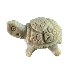 petite Tortue en pierre Miniature Statuette - Artisanat Fait main en Inde # 4138
