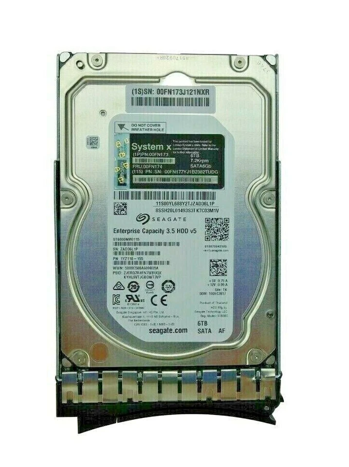 Lenovo 6TB 00FN173 Enterprise SATA 00FN174 7.2K 6Gb/s 3.5" Hard Drive NEW HDD - Image 3 of 4