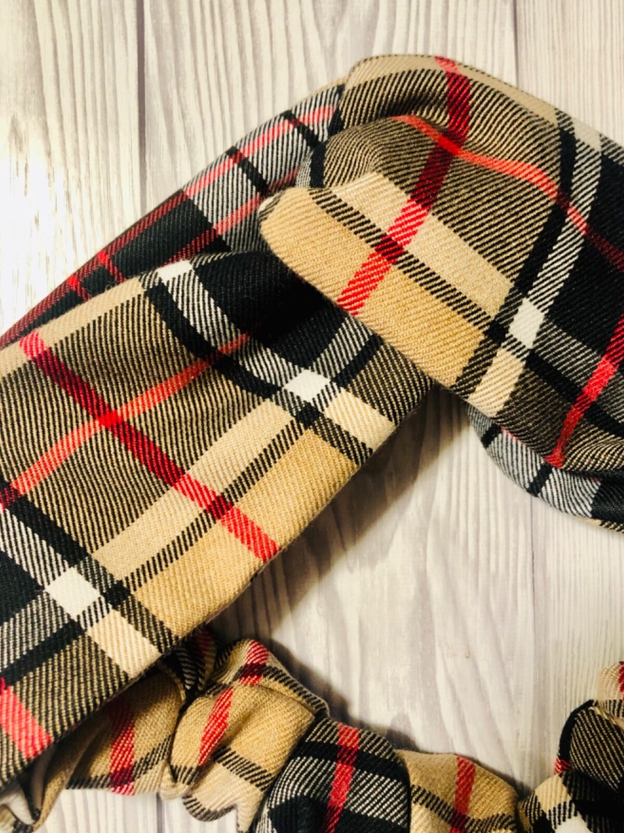 Fascia Per Capelli In Tartan - Foulard à Nouer, Multicolore, Fabriqué En Italie, Marque Coraline, Neuf