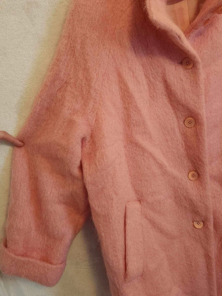 Abrigo Chaqueta Appleseed's Rosa Mezcla Lana Botón Talla 20W Exterior Súper Suave Foto 3 de 4