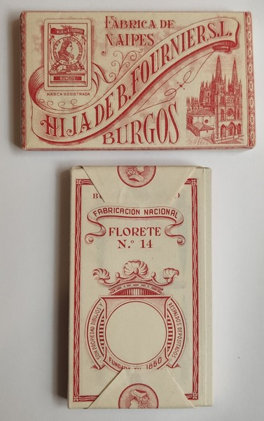 antigua BARAJA DE CARTAS HIJA DE B. FOURNIER S.L. BURGOS FABRICA DE NAIPES roja