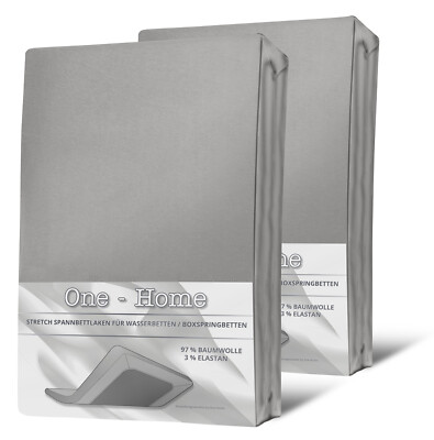 2 Spannbettlaken 140-160 cm x 200-220cm silber Elasthan Boxspringbett Wasserbett