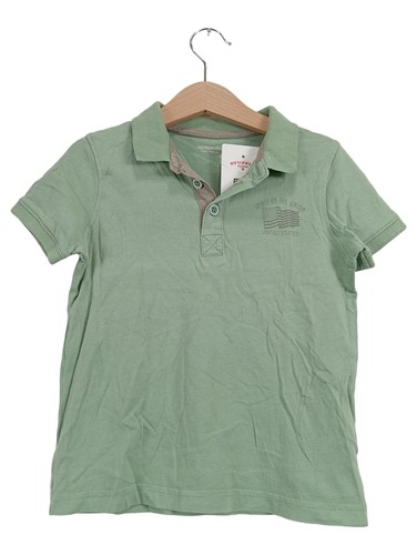 vertbaudet Polo Bambino Verde Stampa Logo Cotone Casual Taglia 108