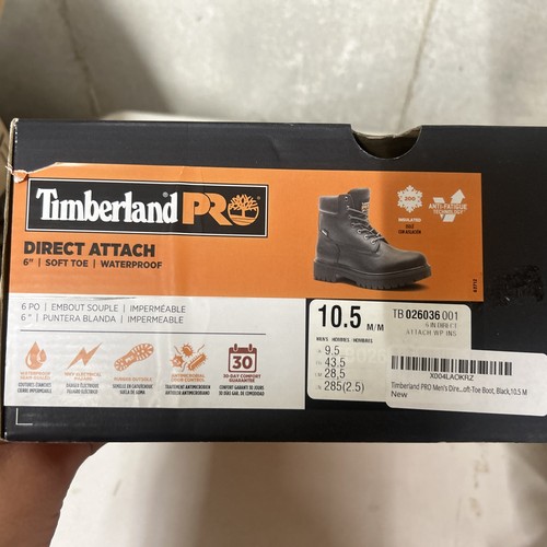 Timberland PRO Mens 6" Mens Sz 10.5 DIRECT ATTACH Waterproof Work Boots Soft Toe - Picture 5 of 5