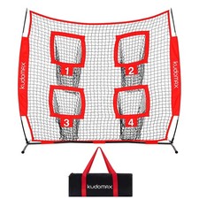 6x6ft Kids Football Throwing Net, Quarterback Training w Stable Base, Carry Case