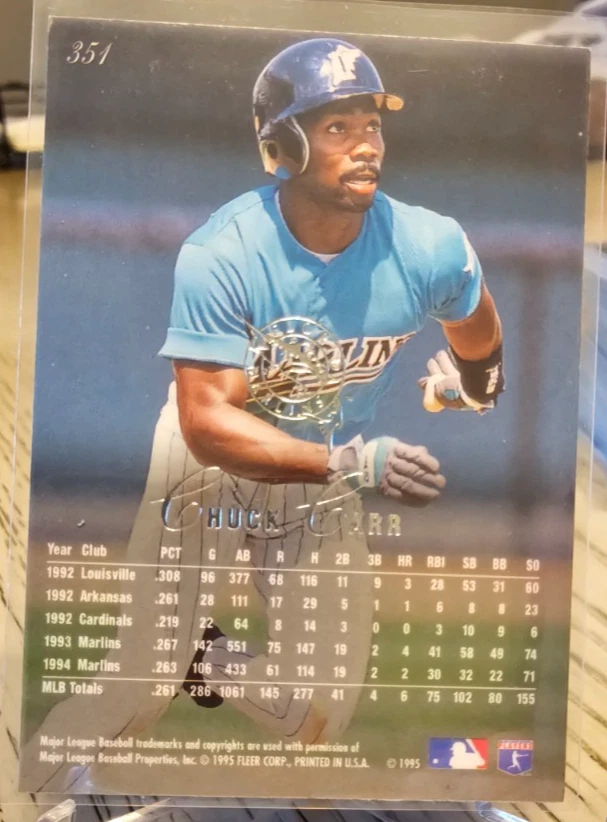 1995 Flair Chuck Carr #351 Marlins - Image 2 of 2