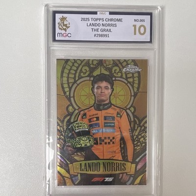 Topps 2025 Topps Chrome Formula 1 Lando Norris The Grail #005 Graded error card