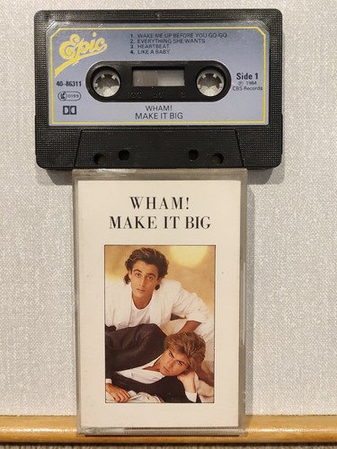 WHAM! - Make It BIG Cassette Tape Albums. 1984 Epic Blue Paper Label *Tested* - Picture 1 of 7