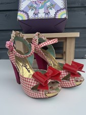 Irregular Choice Women's Size 5 Pink Red Bow Shoes