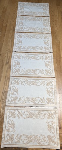 Sferra Brothers Bros. Damask European Collection placemats Set Of 6 Beige Ivory