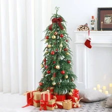 5ft Real Touch Norfolk Prelit Christmas Tree Decorations with 100 UL Listed W...