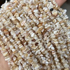 30 Inch 3-5mm High Quality Natural Grey Shell Chip Beads for Jewelry Making DIY