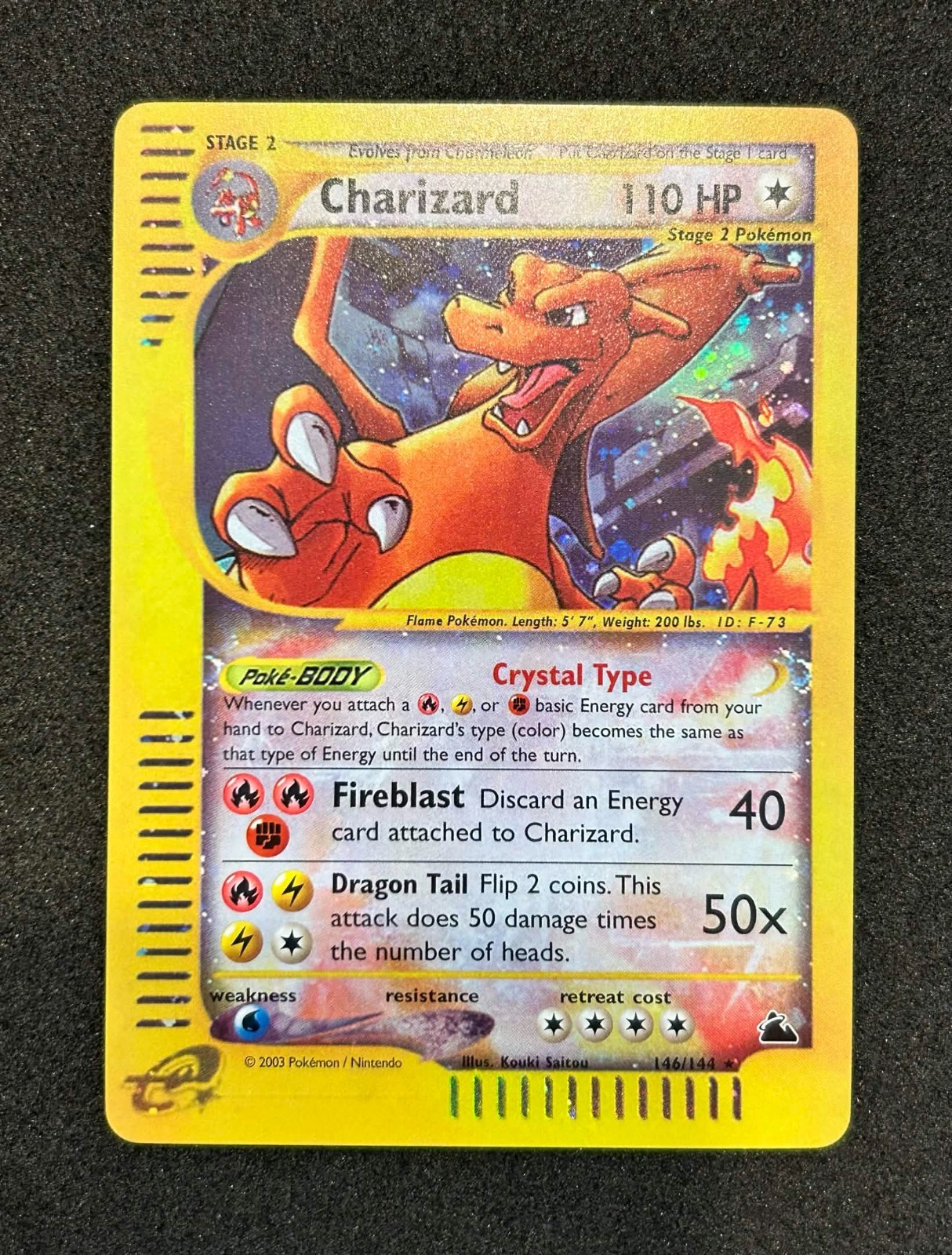 CUSTOM Pokemon Crystal Charizard Skyridge 146/144 FAN MADE ART