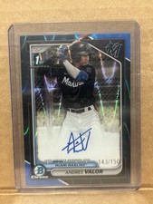 2024 Bowman Baseball Andres Valor Blue Wave Auto /150 marlins