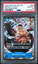 ONE PIECE MONKEY D. LUFFY 2025 OP13-CARRYING ON HIS WILL TREASURE RARE PSA 10
