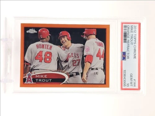 MIKE TROUT 2012 TOPPS CHROME ORANGE REFRACTOR PSA 10 Q0004