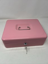 Kyodoled Medium Cash Box with Money Tray,Small Safe Lock Box with Key, Drawer,7.
