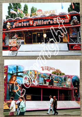 2 x Archiv Foto KIRMES SCHAUBUDE - Berliner Luft Mister Miller Show Modellbau