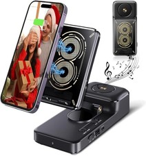 Gifts for Men Women, Bluetooth Speaker with Wireless Charging Phone Black