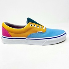 Vans Era Canvas Multicolor Bright Orange Blue White Mens Shoes