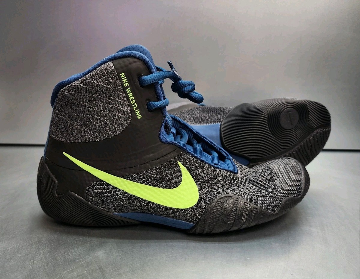 Nike Tawa Flyknit Wrestling Shoes Mens Sz 7 Anthracite Blue CI2952