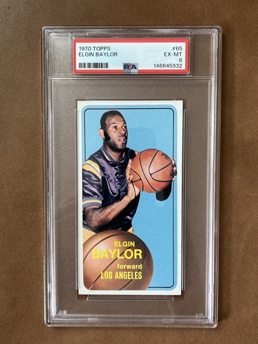 Vintage 1970-71 Topps Elgin Baylor 65 Los Angeles Lakers PSA 6 EX-MT Graded Card