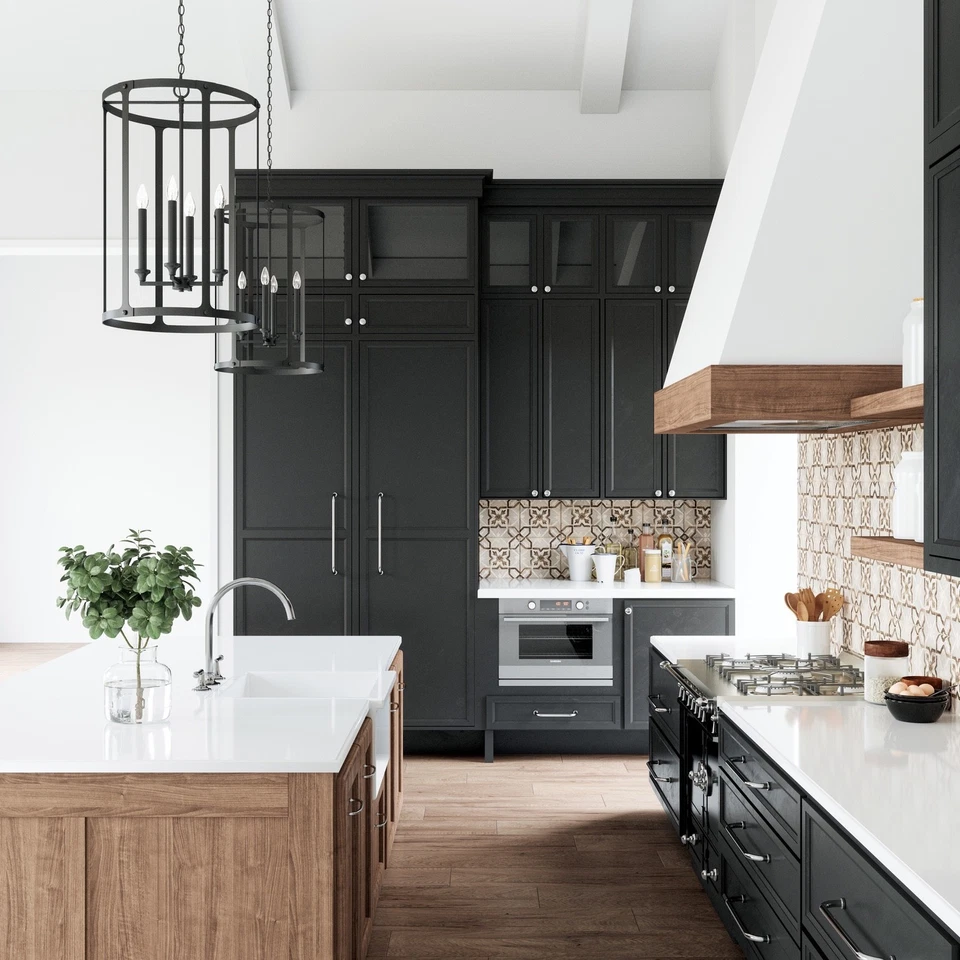 Capital Lighting Brennen 4 光门厅吊坠 544941BI 黑色铁质开箱新品 — 第 4/4 张图片