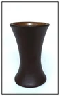 J A BAUER POTTERY  6" Stoneware Carnation Jar, Dark Brown Painted Bisque, 1920's