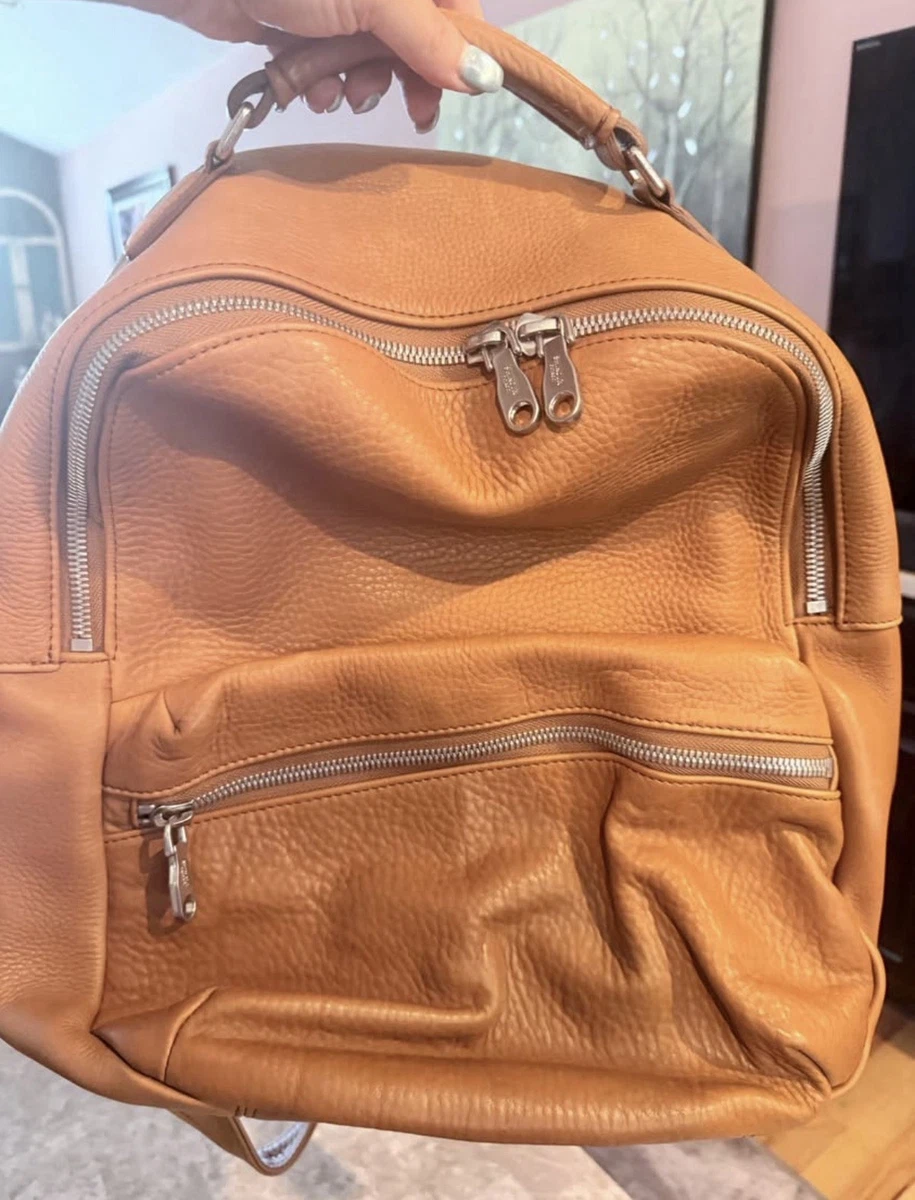 Shinola Herren braun Leder Reißverschluss Rucksack mit verstellbarem Riemen & Taschen