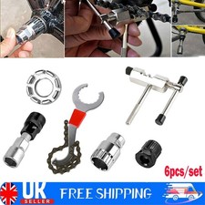 6PCS Bicycle Repair Kits Bike Cassette Crank Chain Whip Spanner Removal Tools UK