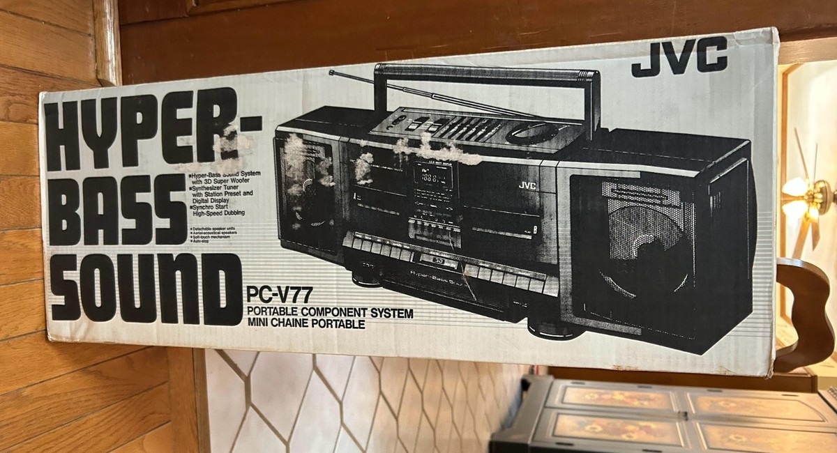 JVC Pc-v77 Boombox Ghettoblaster HYPER Bass Dual-tape Vintage 80s