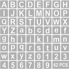 62 Pcs Letter Stencils 2 Inches Alphabet Letter Templates Reusable Letter and...