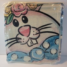 Peace Bunny Throw Pillow Covers 18 X 18 Linen Watercolor Spring Design Set of 4