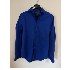 Calvin Klein Slim Fit Blue Stretch Dress Shirt M 34-35 Long Sleeve Collar