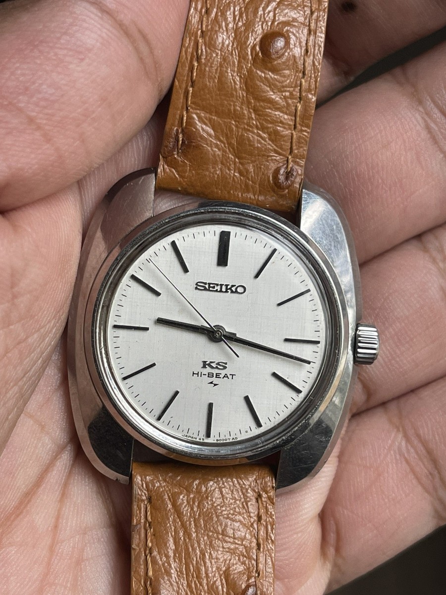 King Seiko 45-8000 Linen Dial Time Only Manual Wind Hi Beat w