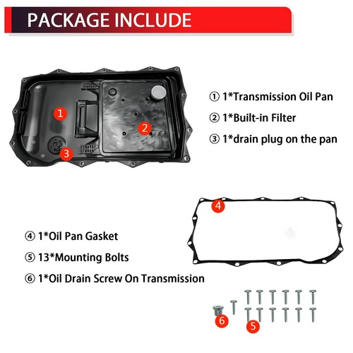 Carter d'huile de transmission automatique 8 vitesses avec joint et bouchon de vidange compatible avec... - Photo 4/7