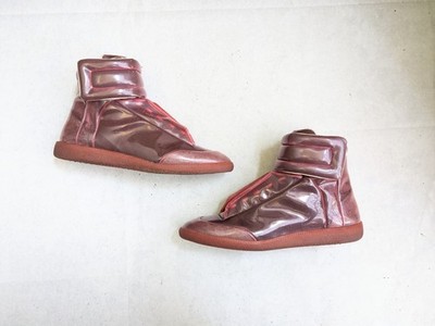 Maison Margiela Future Red PVC Men 9 42 High Top Sneakers Leather