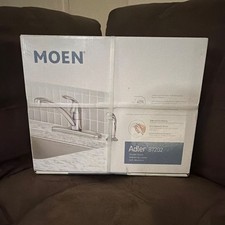 Moen Adler 87202 Chrome 4in Centerset Low Arc Kitchen Faucet w/Side Spray NEWBOX