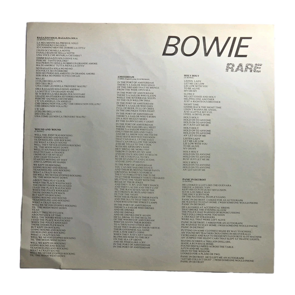 DAVID BOWIE "Bowie Rare" 1982 AUSSIE 'TAN RCA' 11Tk VINYL LP w/B-SIDES+RARITIES - Image 3 of 4