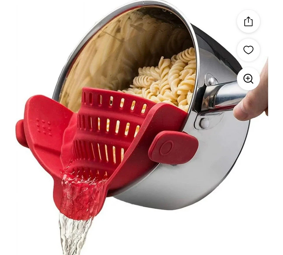 Snap N Strain. Coador de encaixe de silicone, escorredor resistente ao calor para vegetais - Imagem 4 de 4