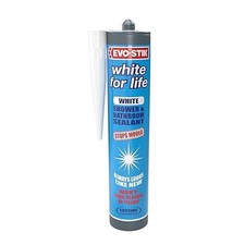 Evo-Stik White For Life Shower & Bathroom Sealant Stops Mould 280ml White